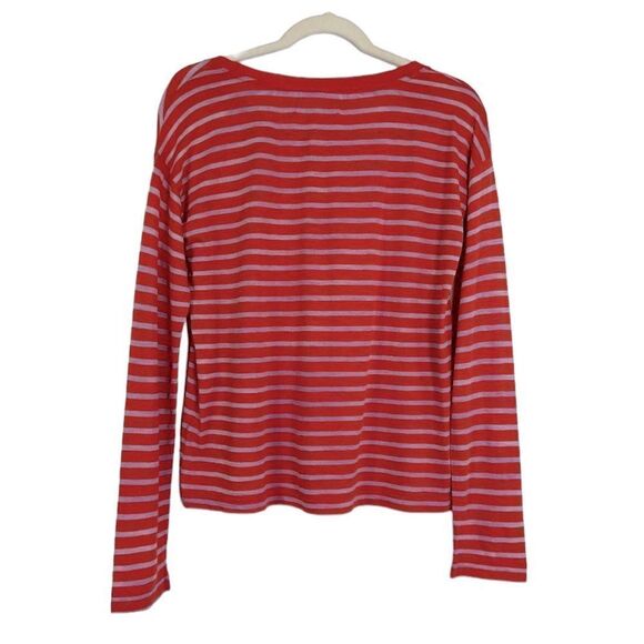 Madewell Hi Line Striped Top, NWT, size small, red/purple - Picture 2 of 6
